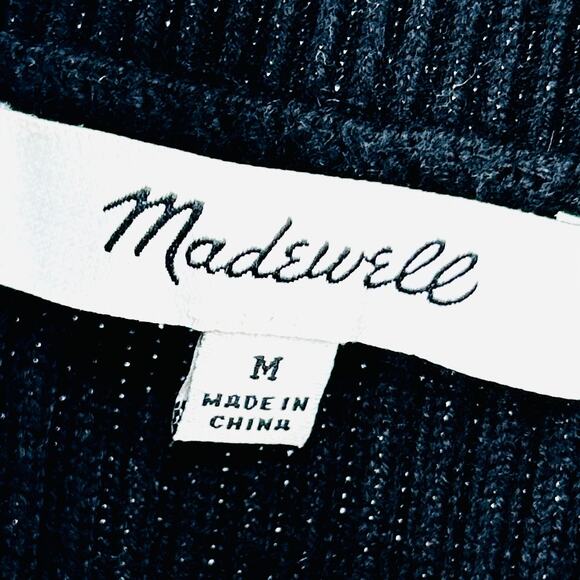 Madewell Black Ribbed Sleeveless Mock Neck Knit Top - Picture 4 of 5